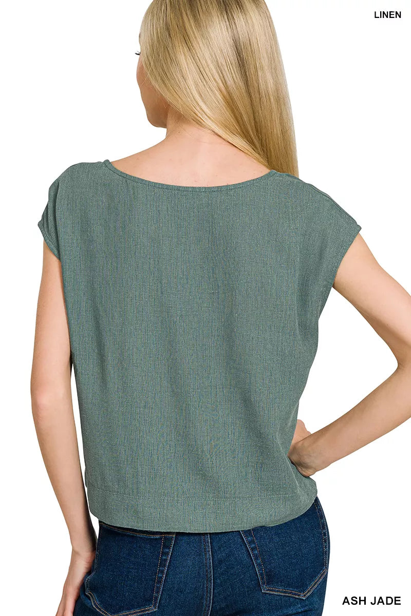 Zenana Linen Sleeveless Top - Lilixa.store