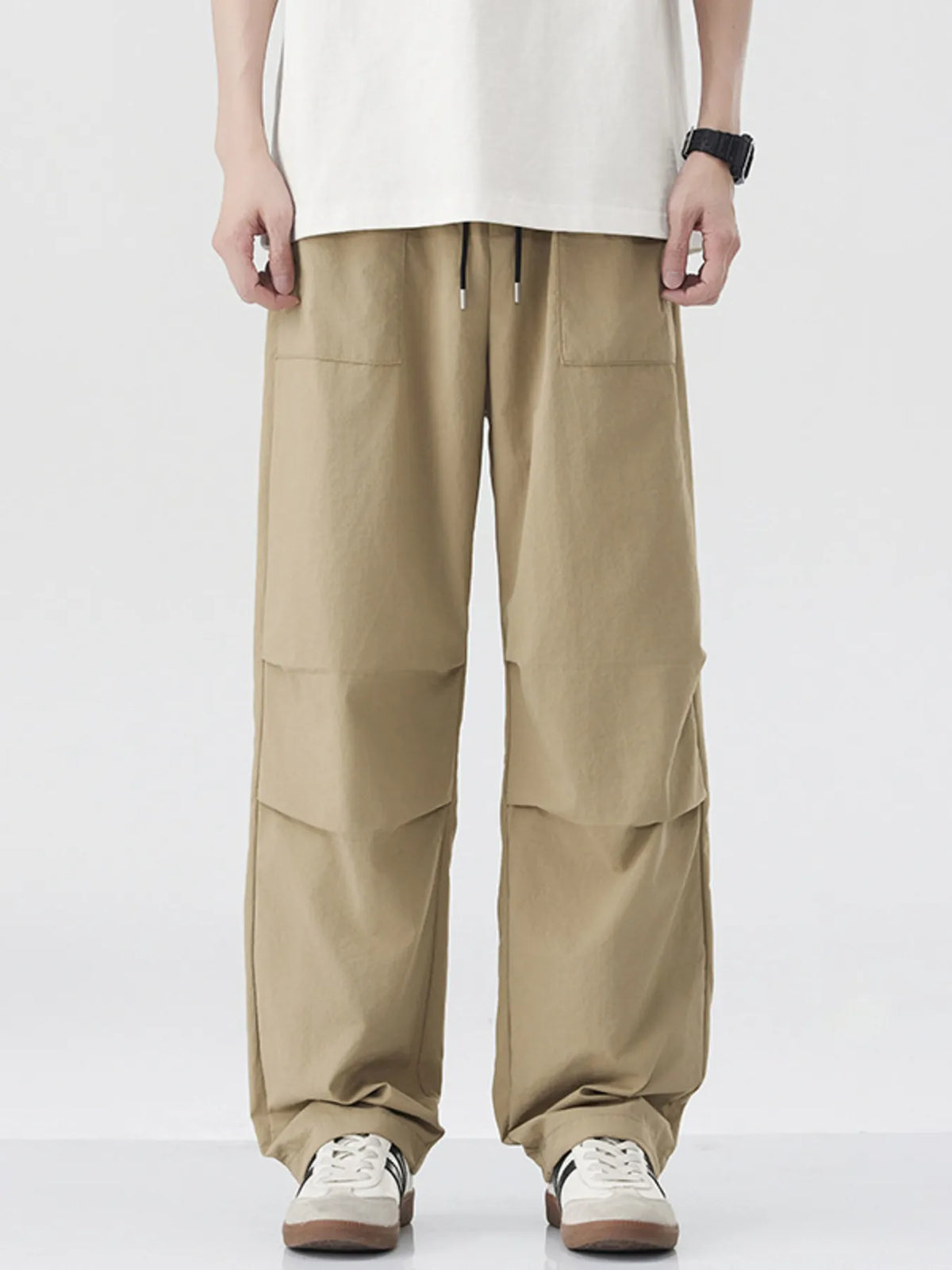 Men's Drawstring Wide Leg Pants, view 3
