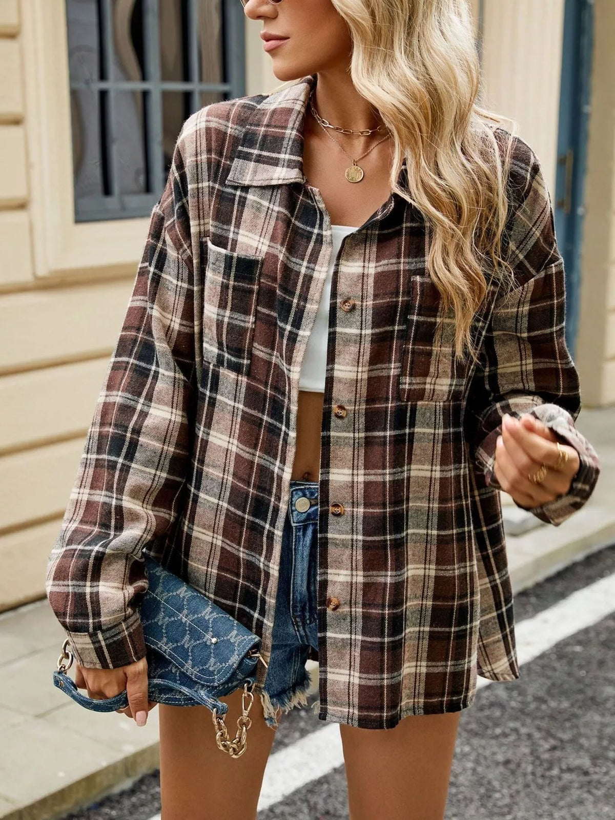 Plaid Button Up Shirt, view 5