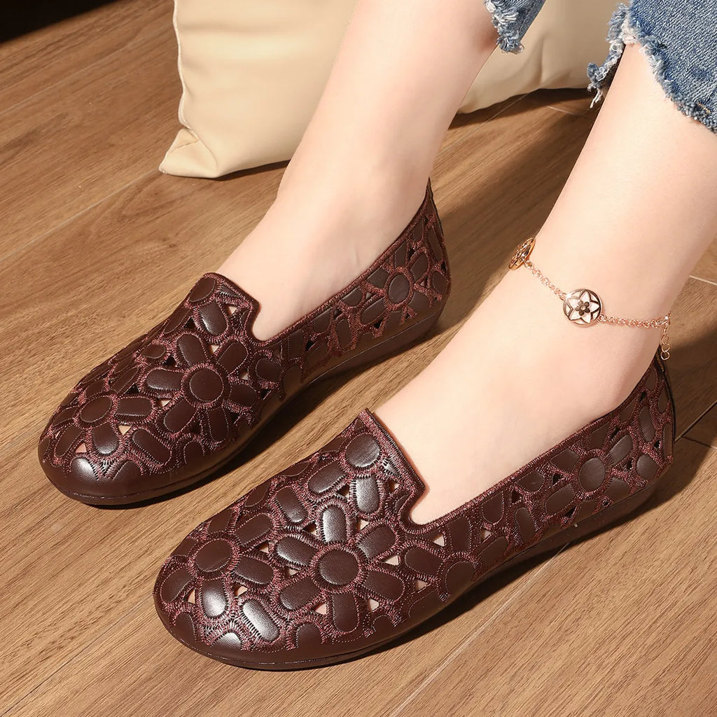 Cutout Round Toe Slip-Ons, view 9