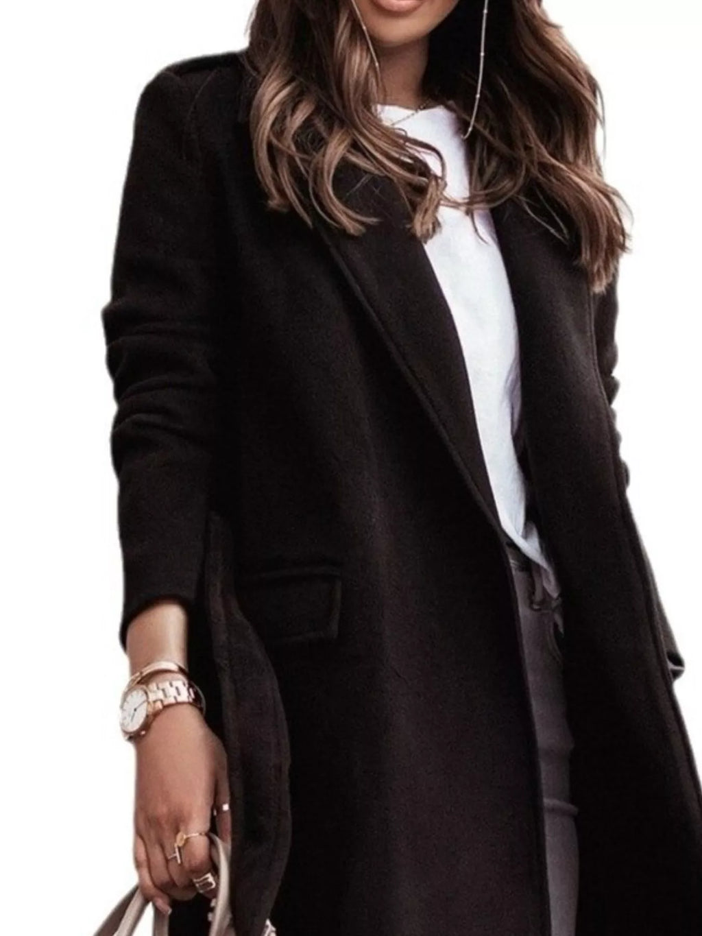Tie Waist Longline Outerwear - Lilixa.store