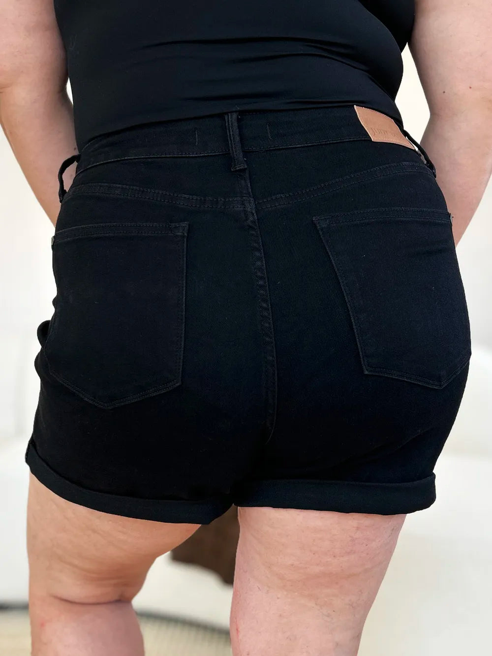 Judy Blue Full Size High Waist Tummy Control Cuffed Denim Shorts - Lilixa.store