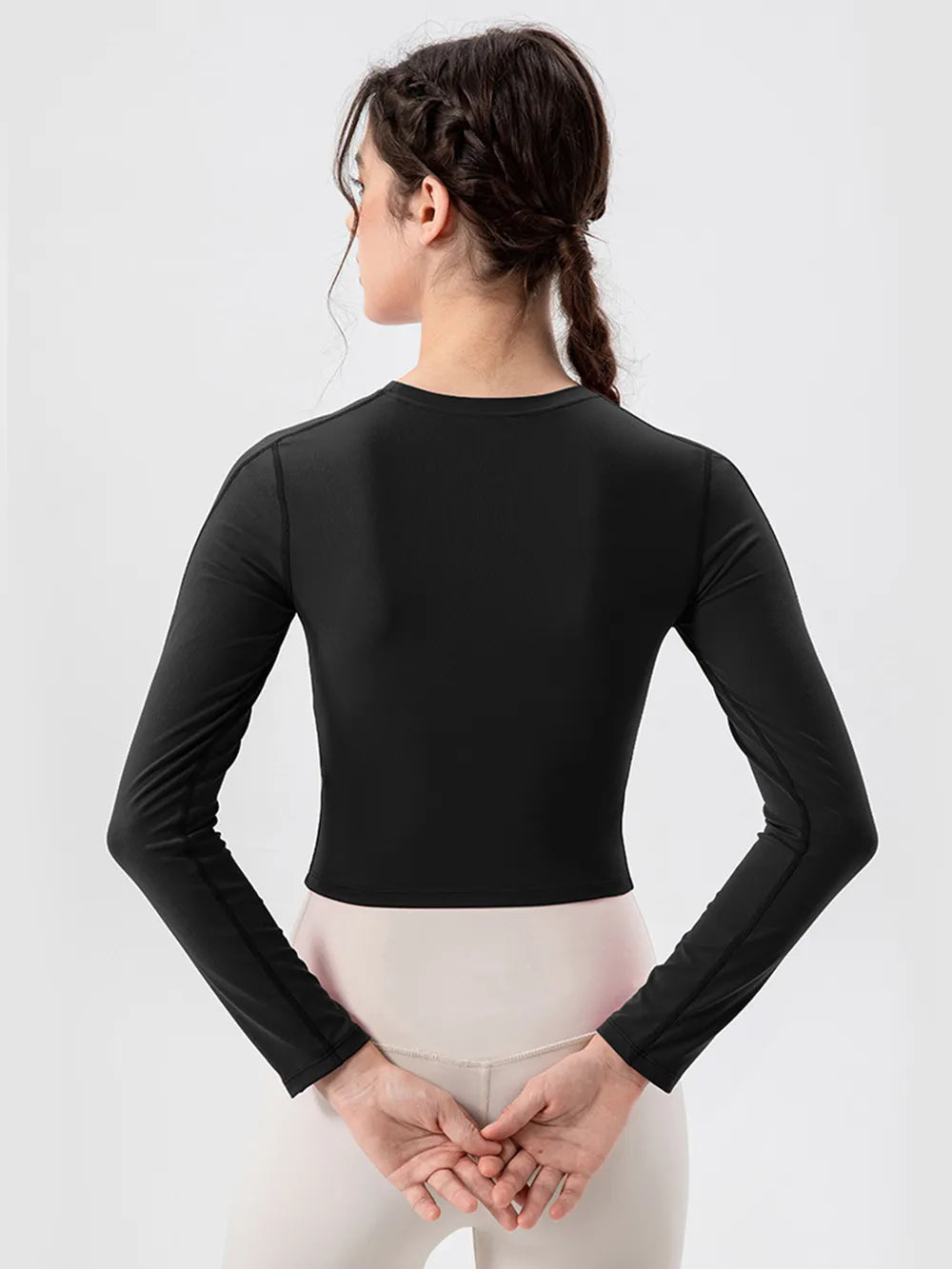 Round Neck Long Sleeve Active T-Shirt - Lilixa.store