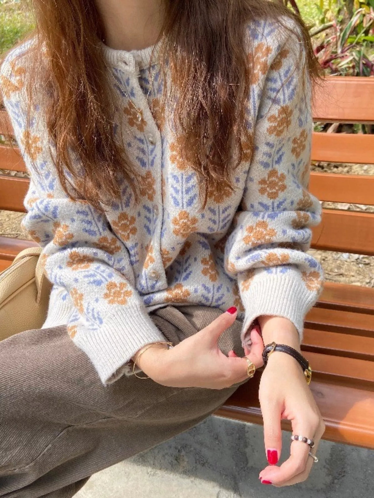 Floral Button Up Knit Cardigan - Lilixa.store