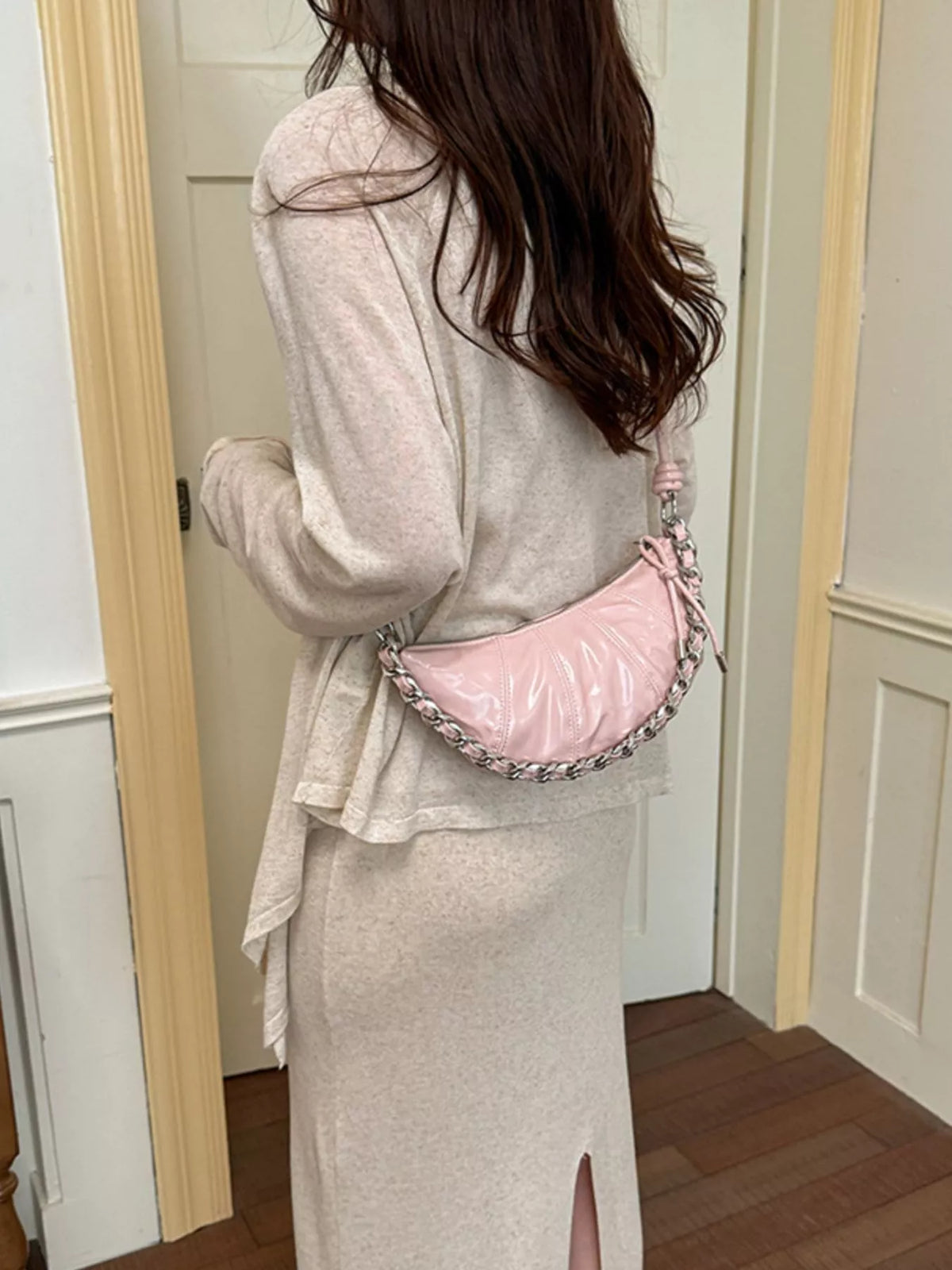 Ruched Crescent Crossbody Bag - Lilixa.store
