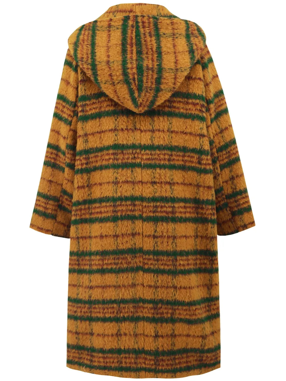 Plaid Long Sleeve Hooded Coat with Pockets, view 13