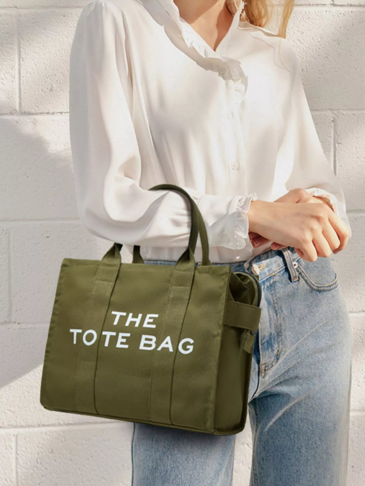 Letter Graphic Canvas Handbag