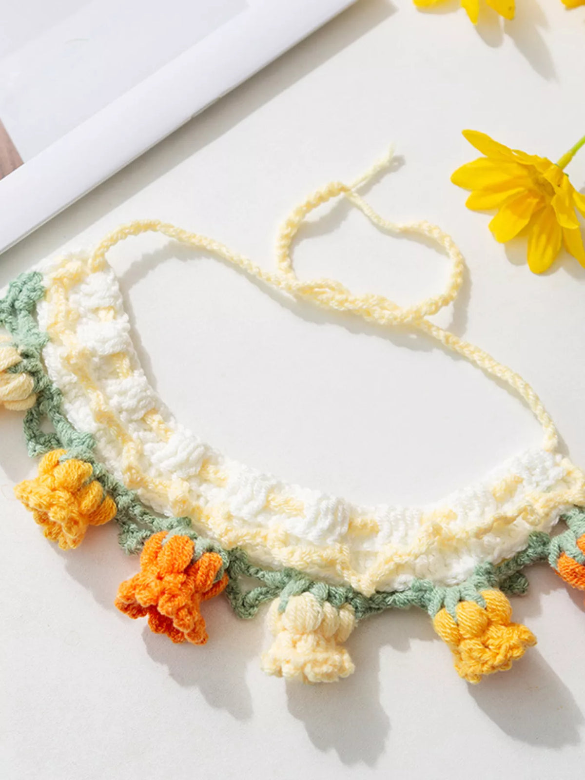 Knitted Floral Pet Collar - Lilixa.store