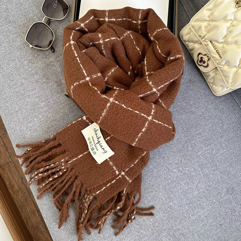 Fringe Plaid Scarf - Lilixa.store