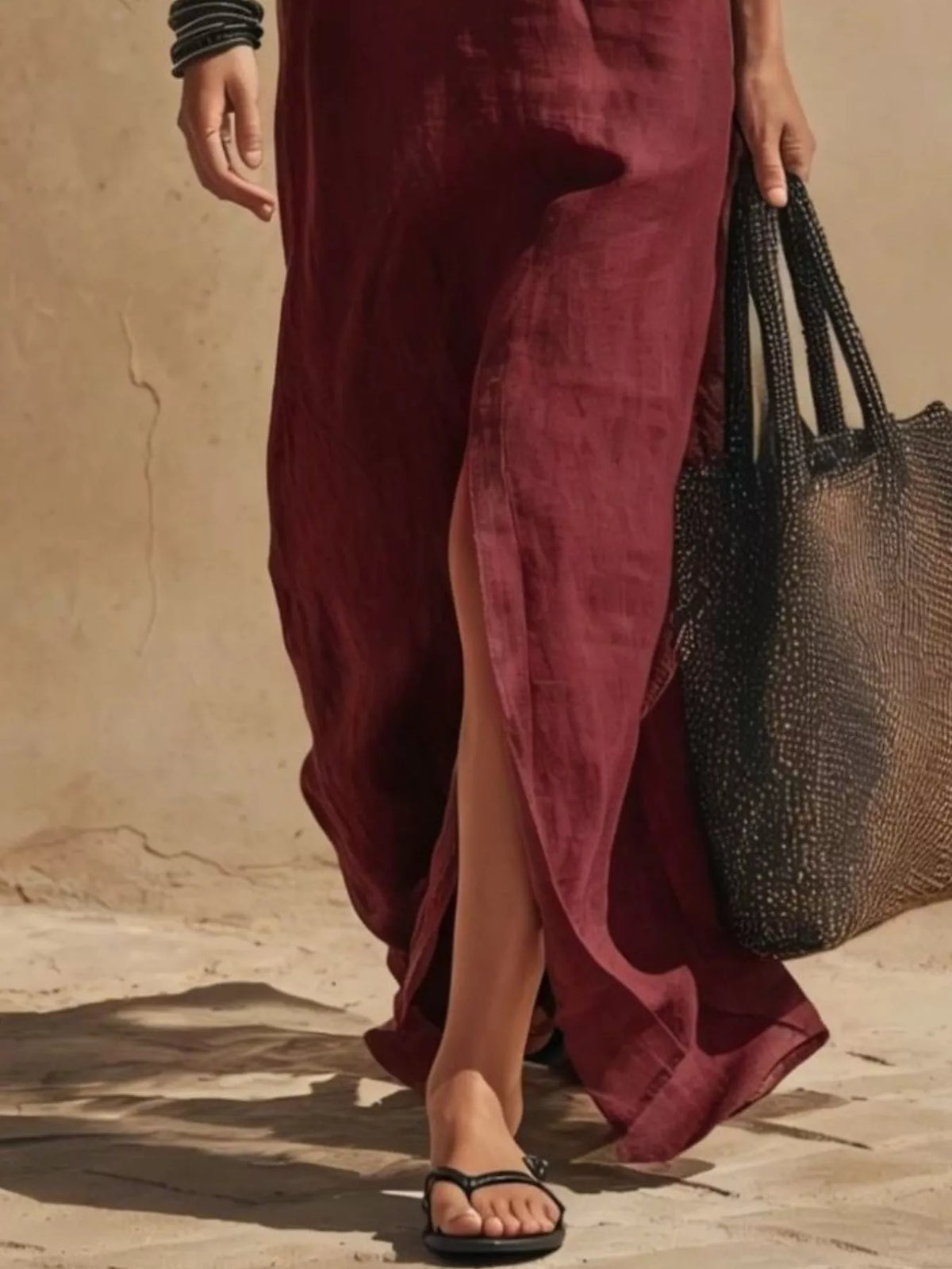 Slit Front Spaghetti Strap Maxi Dress - Lilixa.store