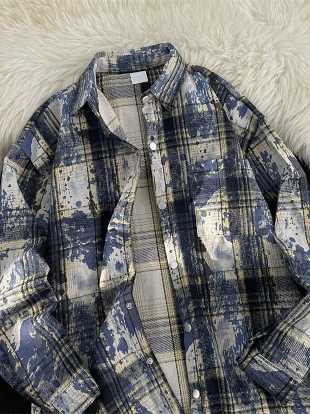 Men's Plus Size Plaid Button Up Casual Shacket - Lilixa.store