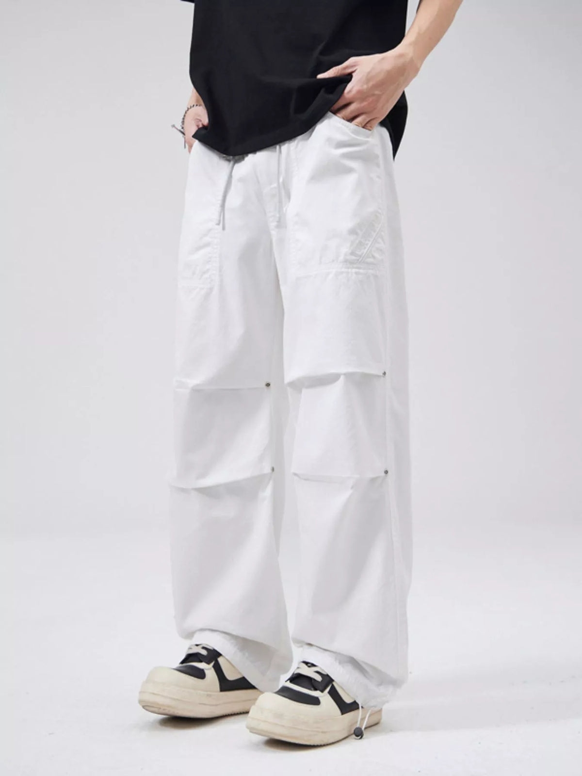 Men's Wide Leg Pants in White