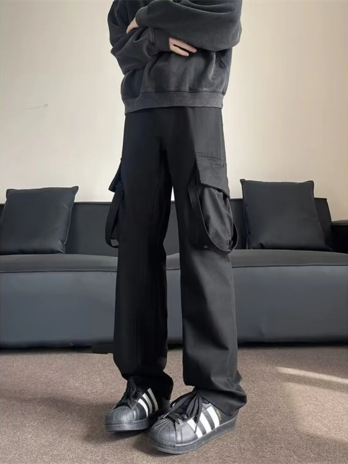 Men's Plus Size Loose Fit Cargo Pants, view 3