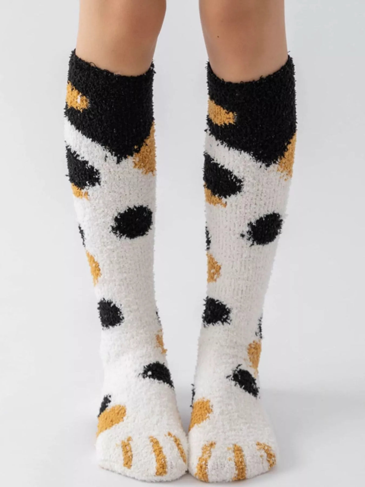 Fuzzy Knee-High Animal Paw Socks - Lilixa.store