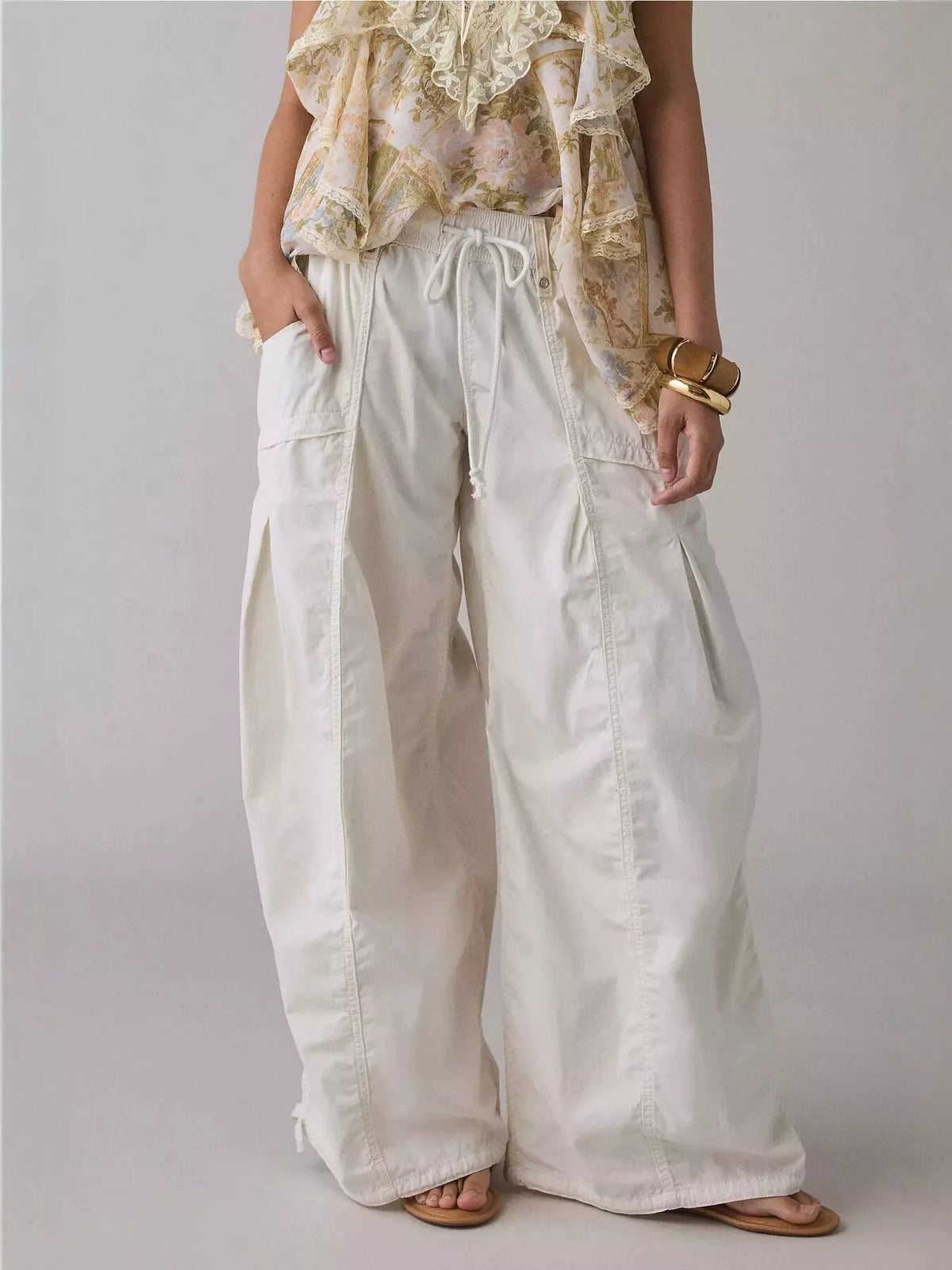 High-Waisted Cargo Wide-Leg Pants - Lilixa.store