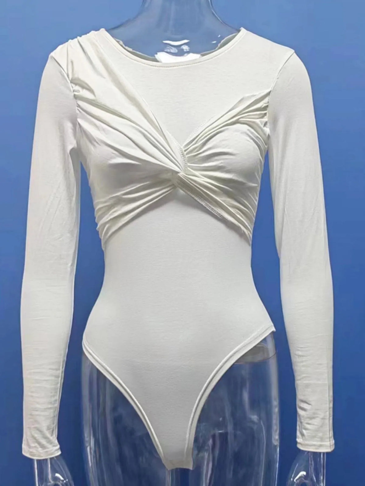 Twist Front Long Sleeve Bodysuit - Lilixa.store