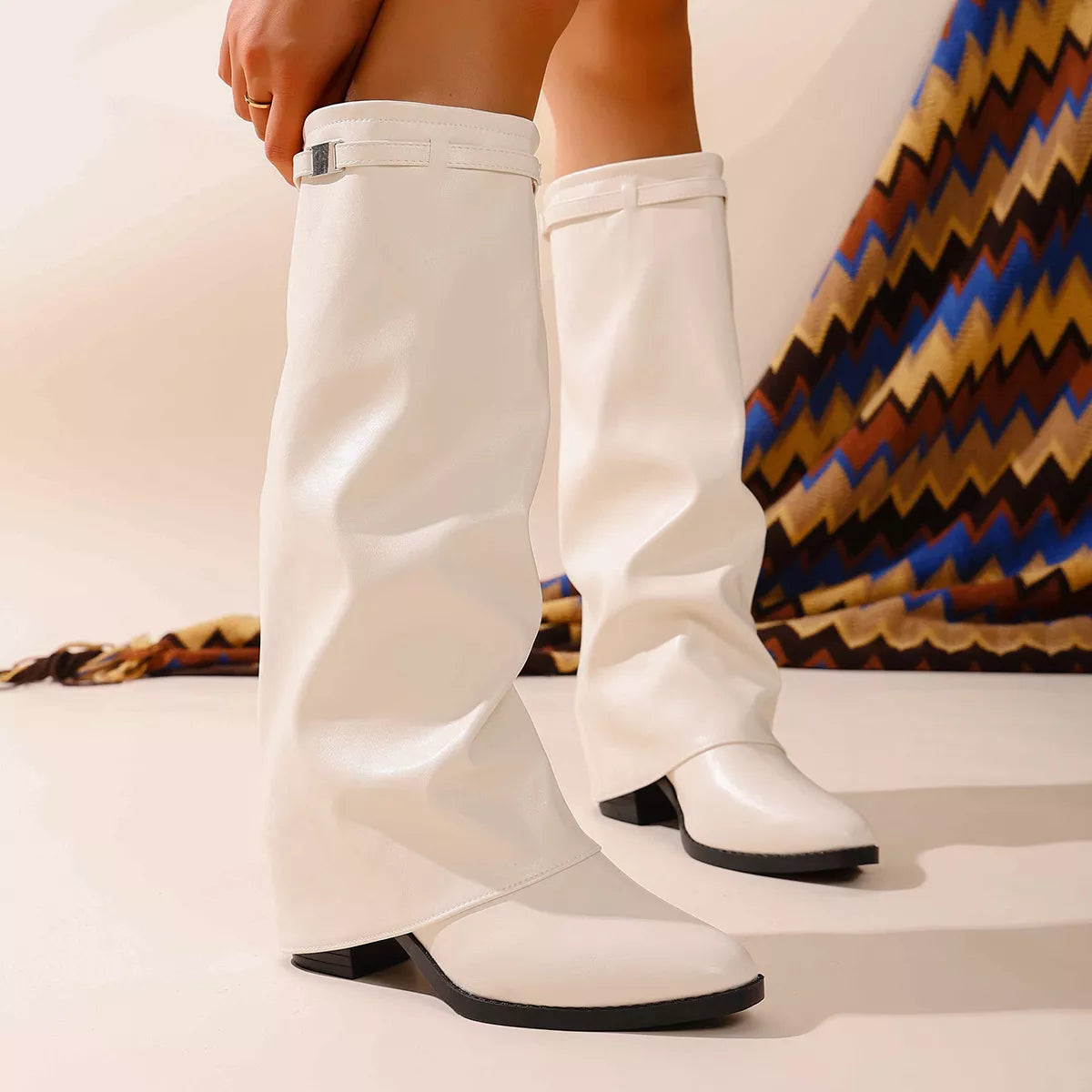 Point Toe Block Heels Boots - Lilixa.store