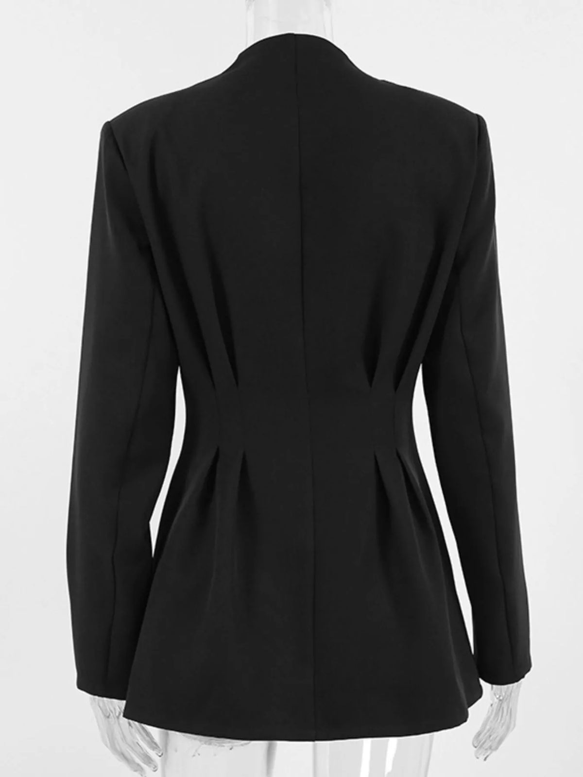Fitted Button-Down Jacket in Black, view 7