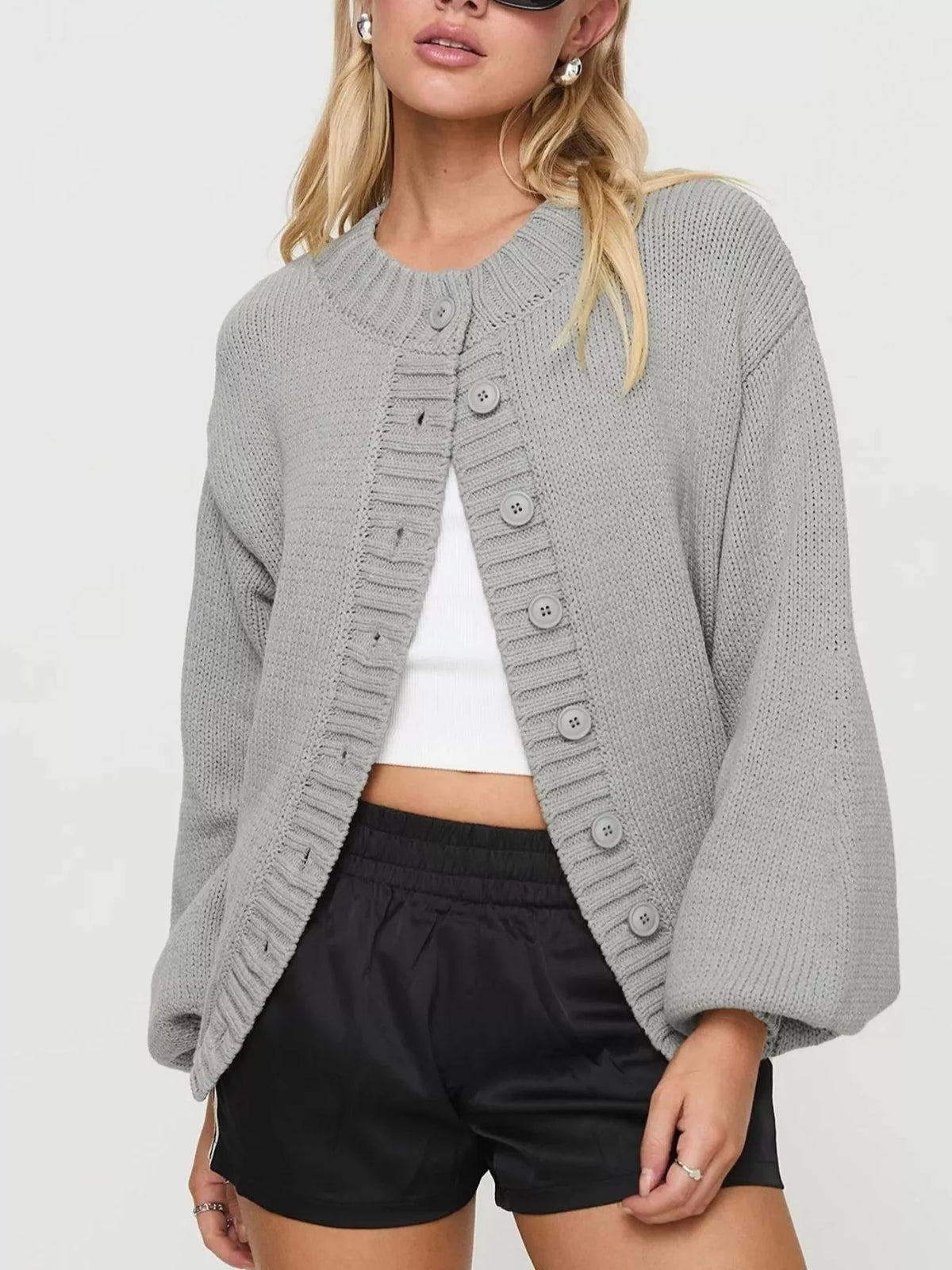 Chunky Knit Button-Up Cardigan - Lilixa.store