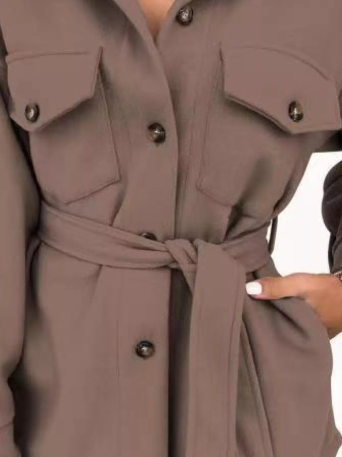 Button-Down Tie Waist Coat, view 15