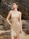 Sleeveless Sequin Mini Cover-Up Dress - Lilixa.store