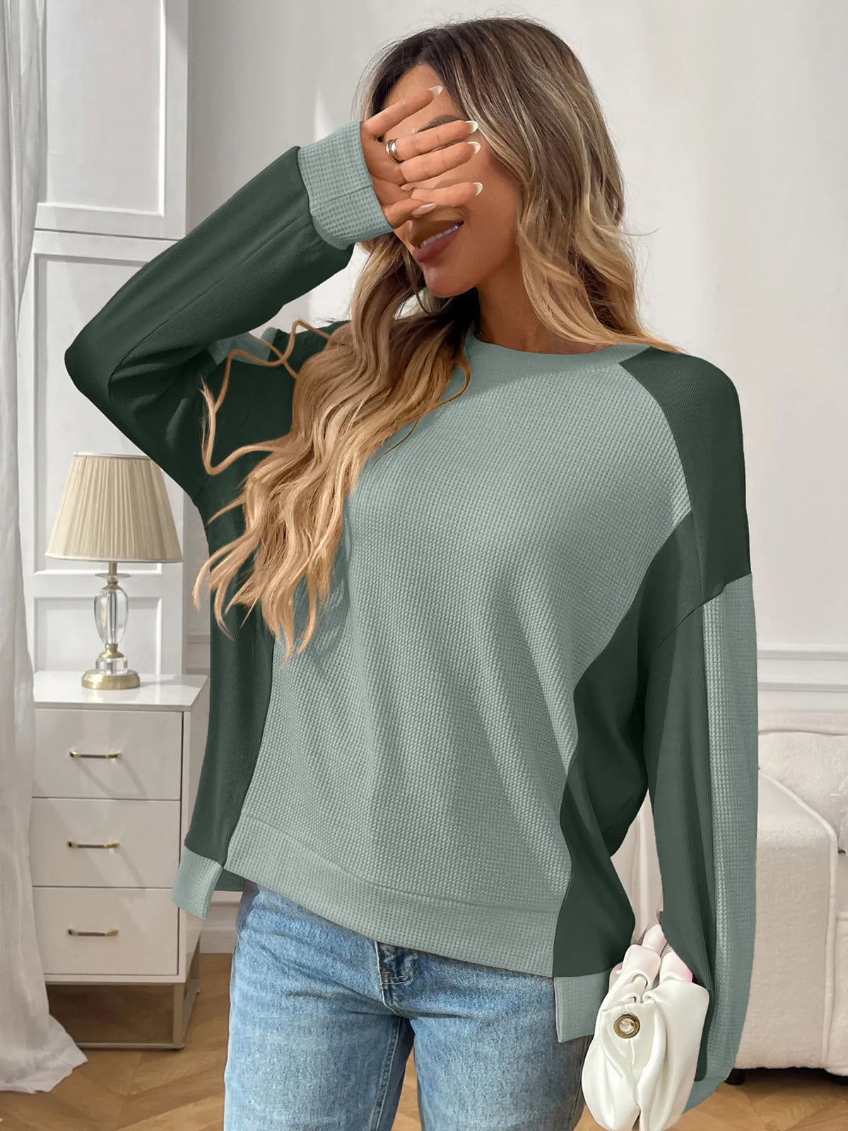 Color Block Long Sleeve Sweatshirt - Lilixa.store