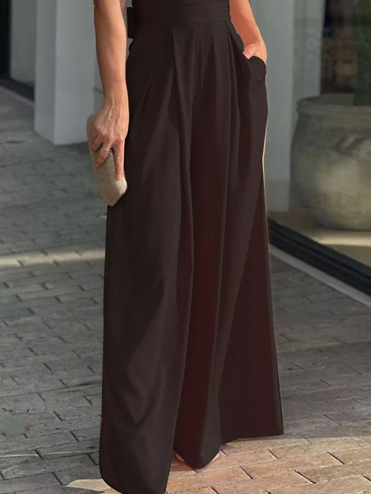 Puff Sleeve Wide Leg Jumpsuit, view 6