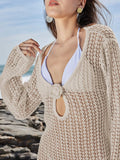 Long Sleeve Backless Cover-Up Dress - Lilixa.store