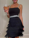 Fringe Trim Cami Mini Dress - Lilixa.store