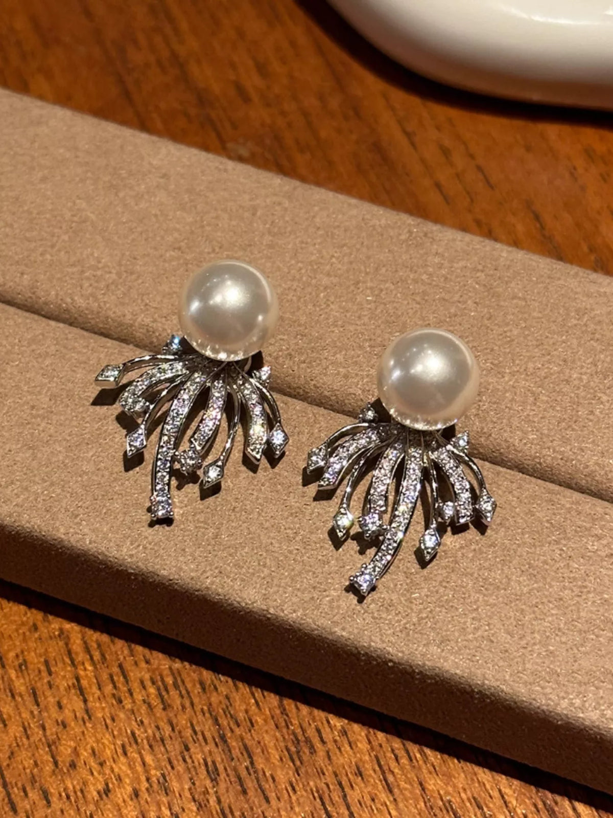 925 Sterling Silver Zircon Pearl Earrings - Lilixa.store