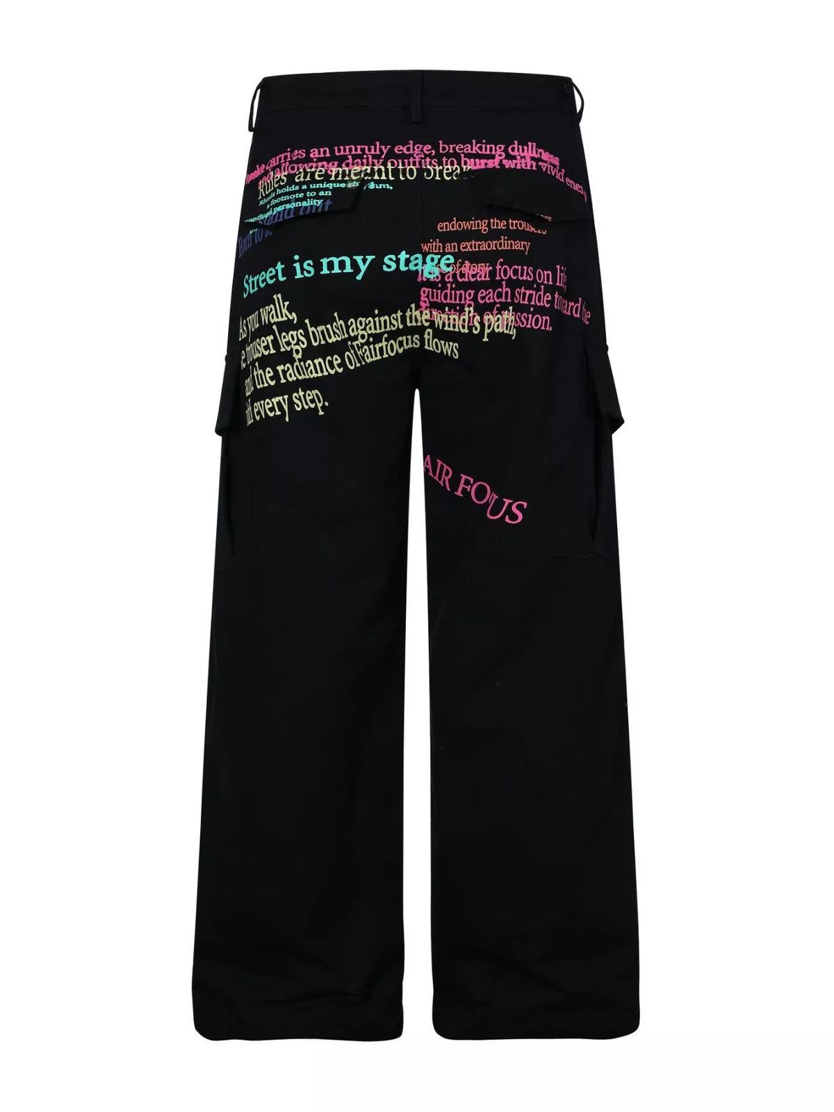 Men's Printed Cargo Pants in Black, view 3