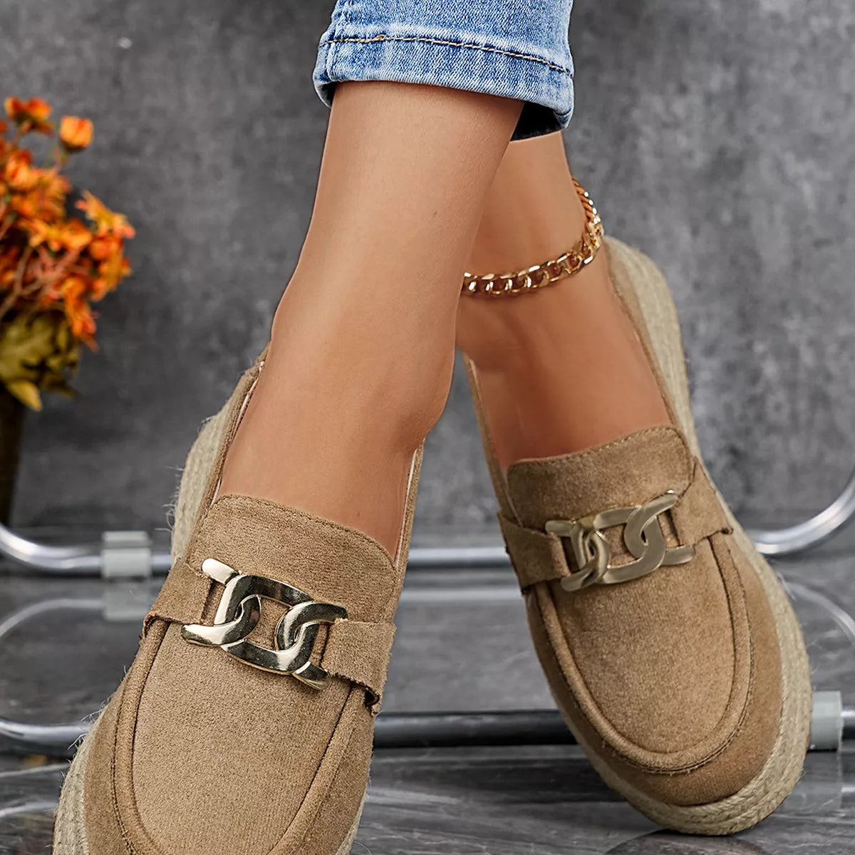 Round Toe Platform Slip-Ons, view 6