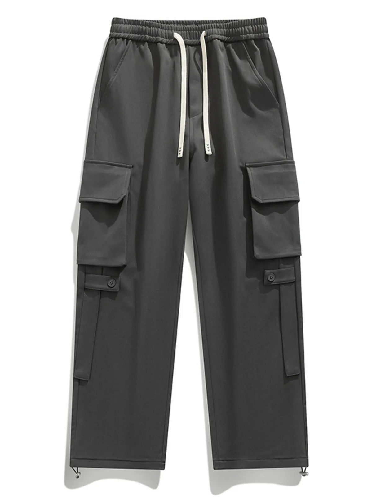 Men's Plus Size Loose Fit Cargo Pants with Drawstring, view 3