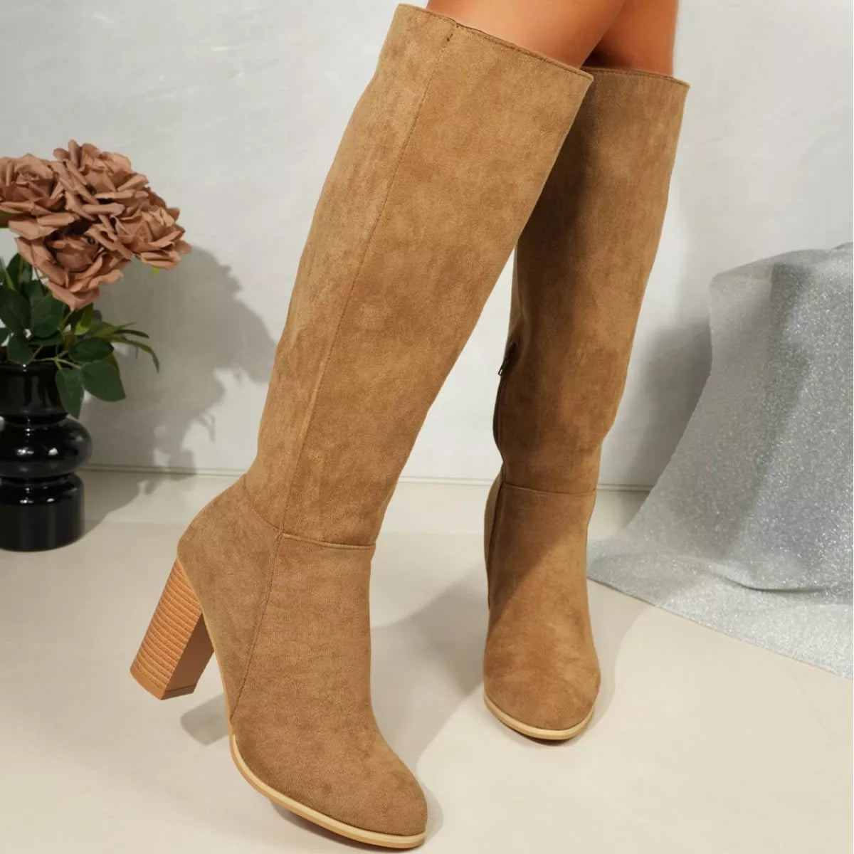 Point Toe Block Heels Boots - Lilixa.store