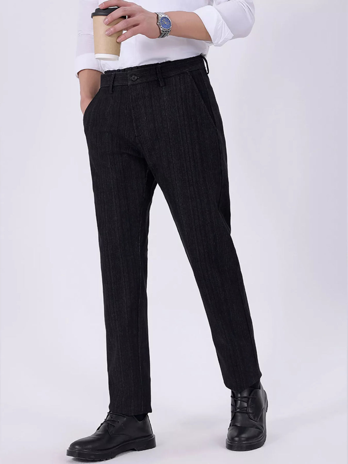 Men's Slim Fit Pants in Black