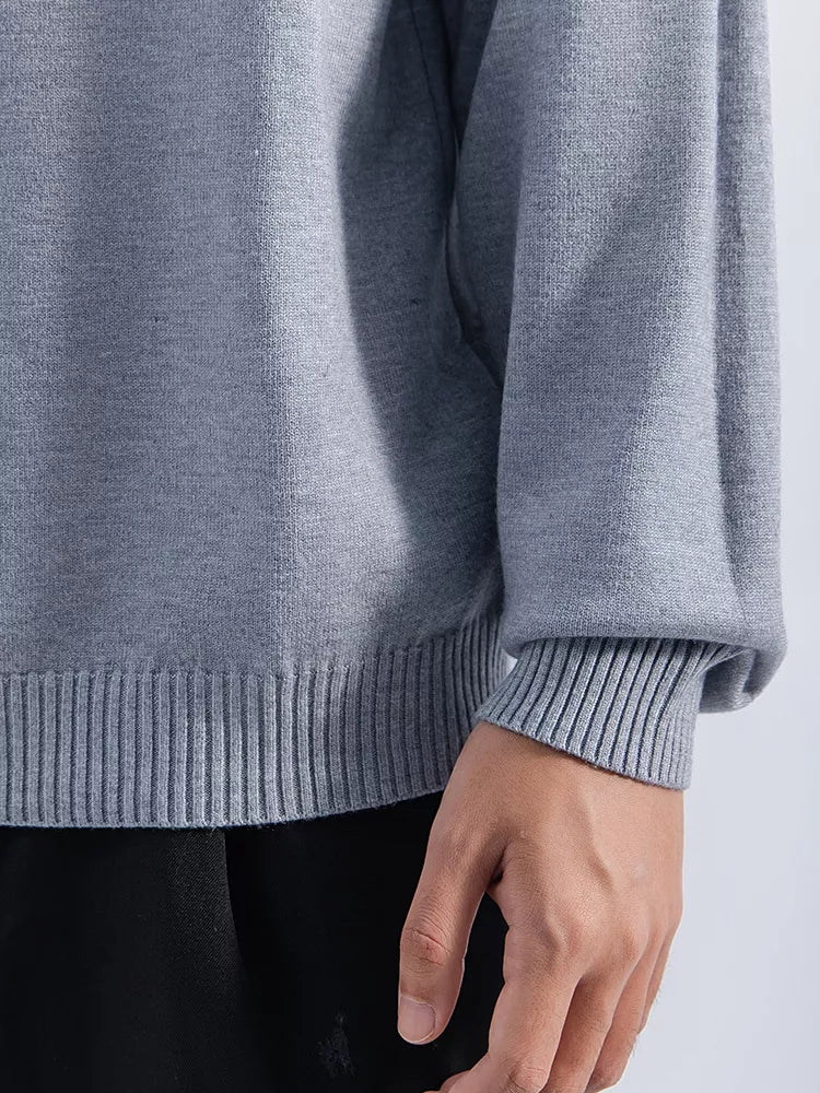 Men's Plus Size Minimalist Mock Neck Sweater, view 4