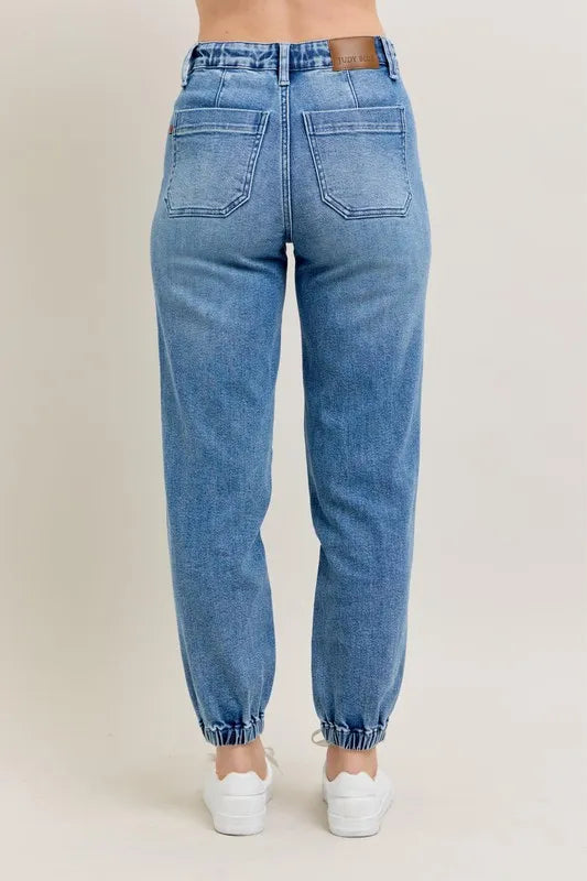 Judy Blue Full Size High Waist Denim Jogger Plus Size - Lilixa.store