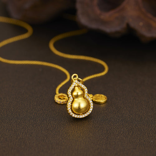 18K Gold-Plated Gourd Pendant Necklace - Lilixa.store