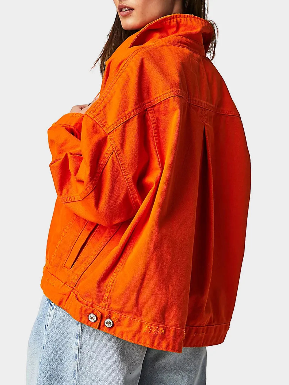Button Up Long Sleeve Denim Jacket - Lilixa.store