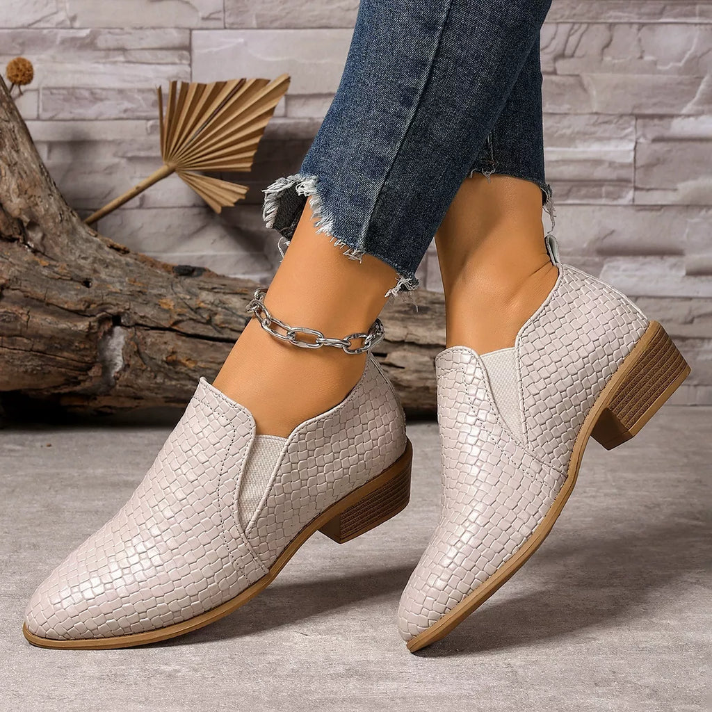 Point Toe Block Heels Ankle Boots, view 9
