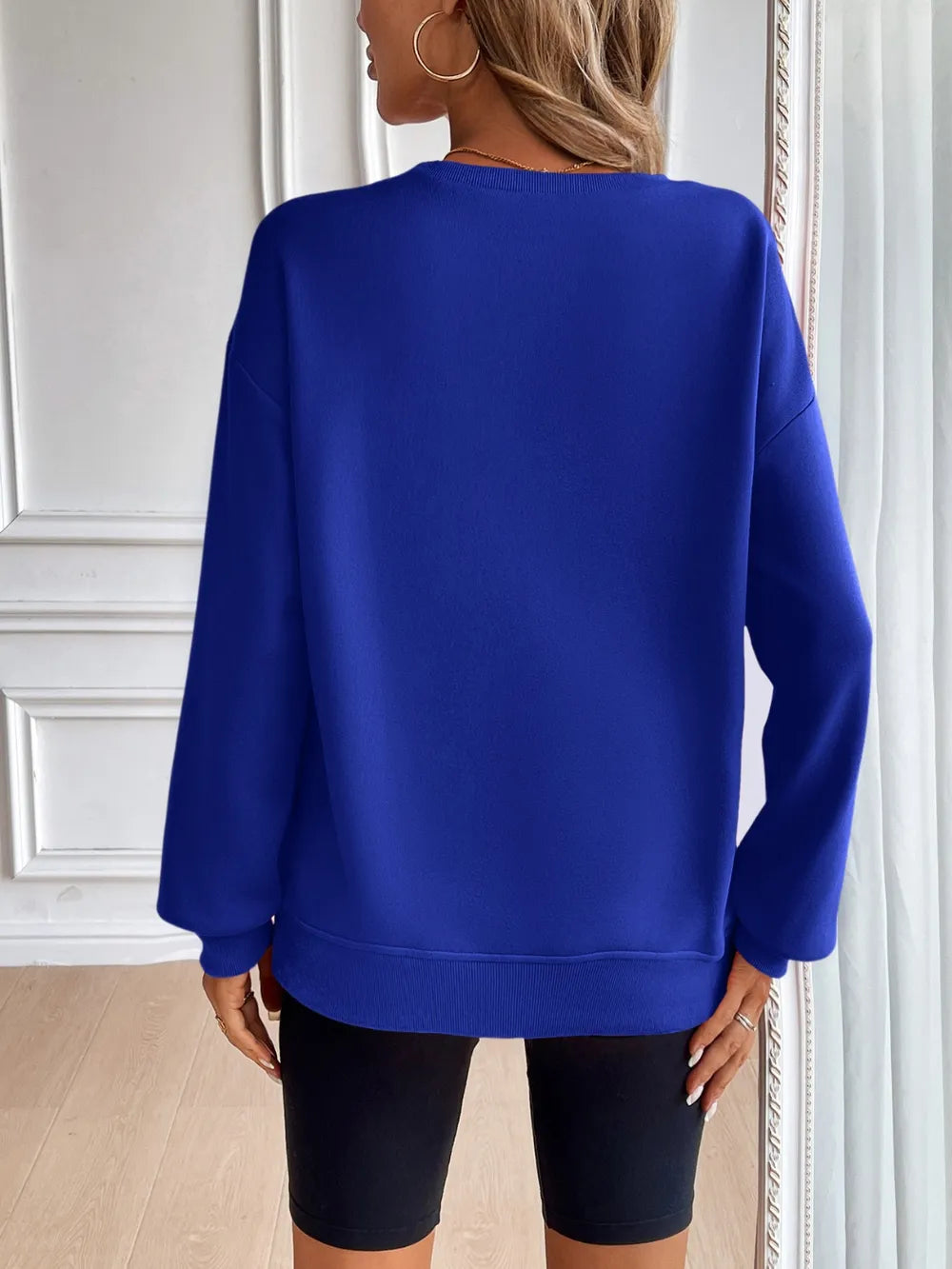 Ivy Lane Round Neck Long Sleeve Sweatshirt - Lilixa.store
