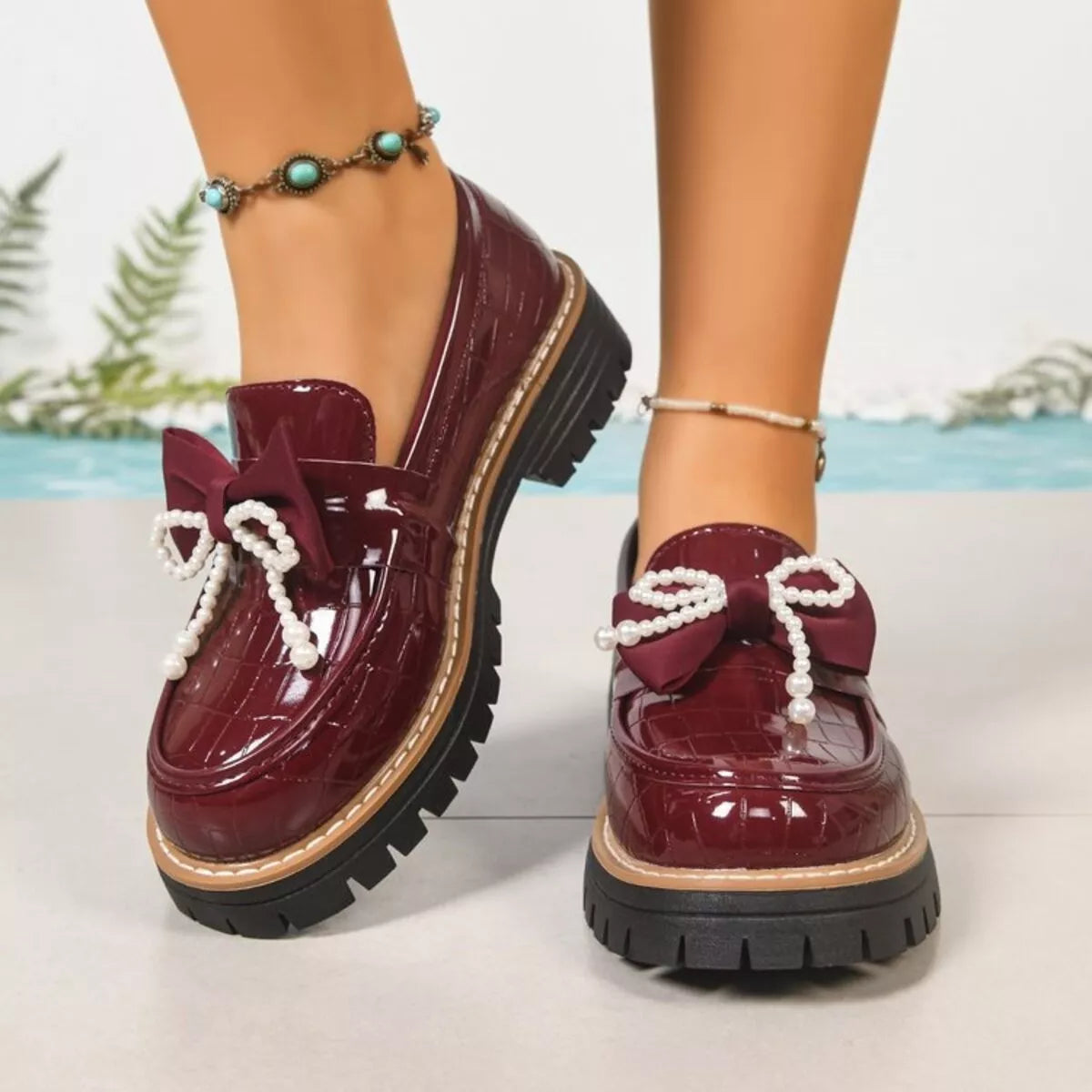 Round Toe Platform Loaferss - Lilixa.store