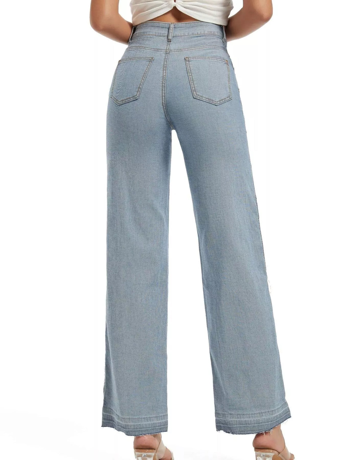 High-Waisted Two Tone Jeans - Lilixa.store