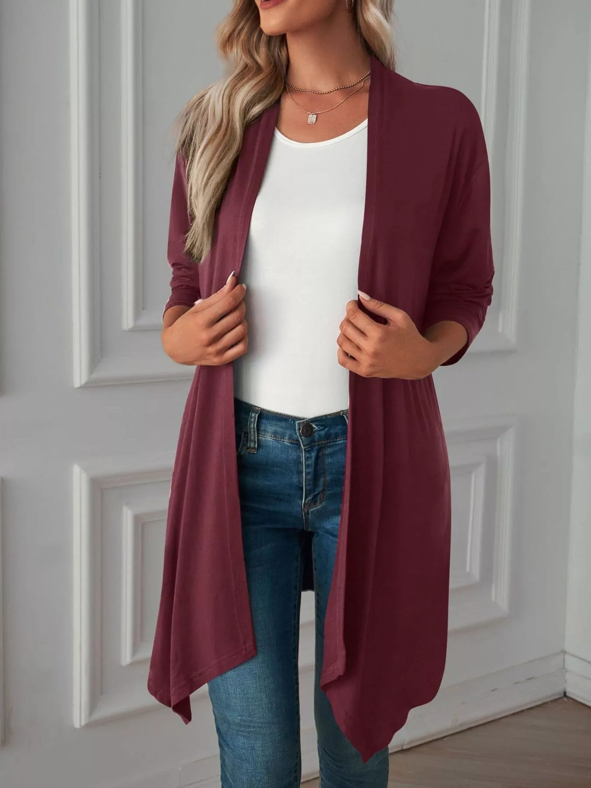 Lightweight Open Front Cardigan - Lilixa.store