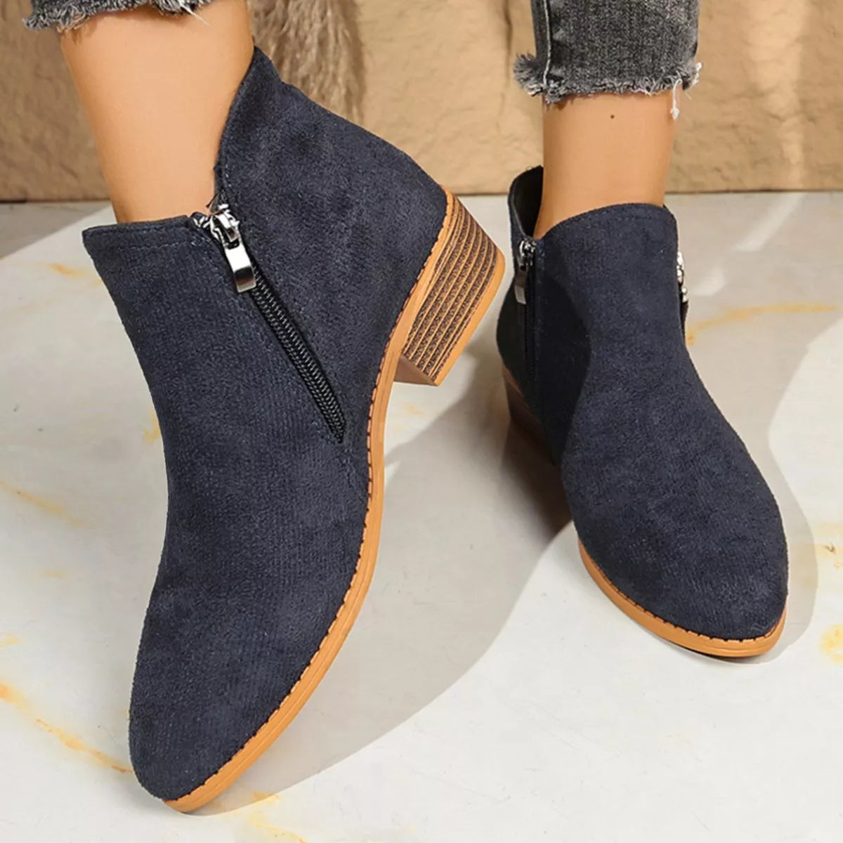 Point Toe Block Heels Boots - Lilixa.store
