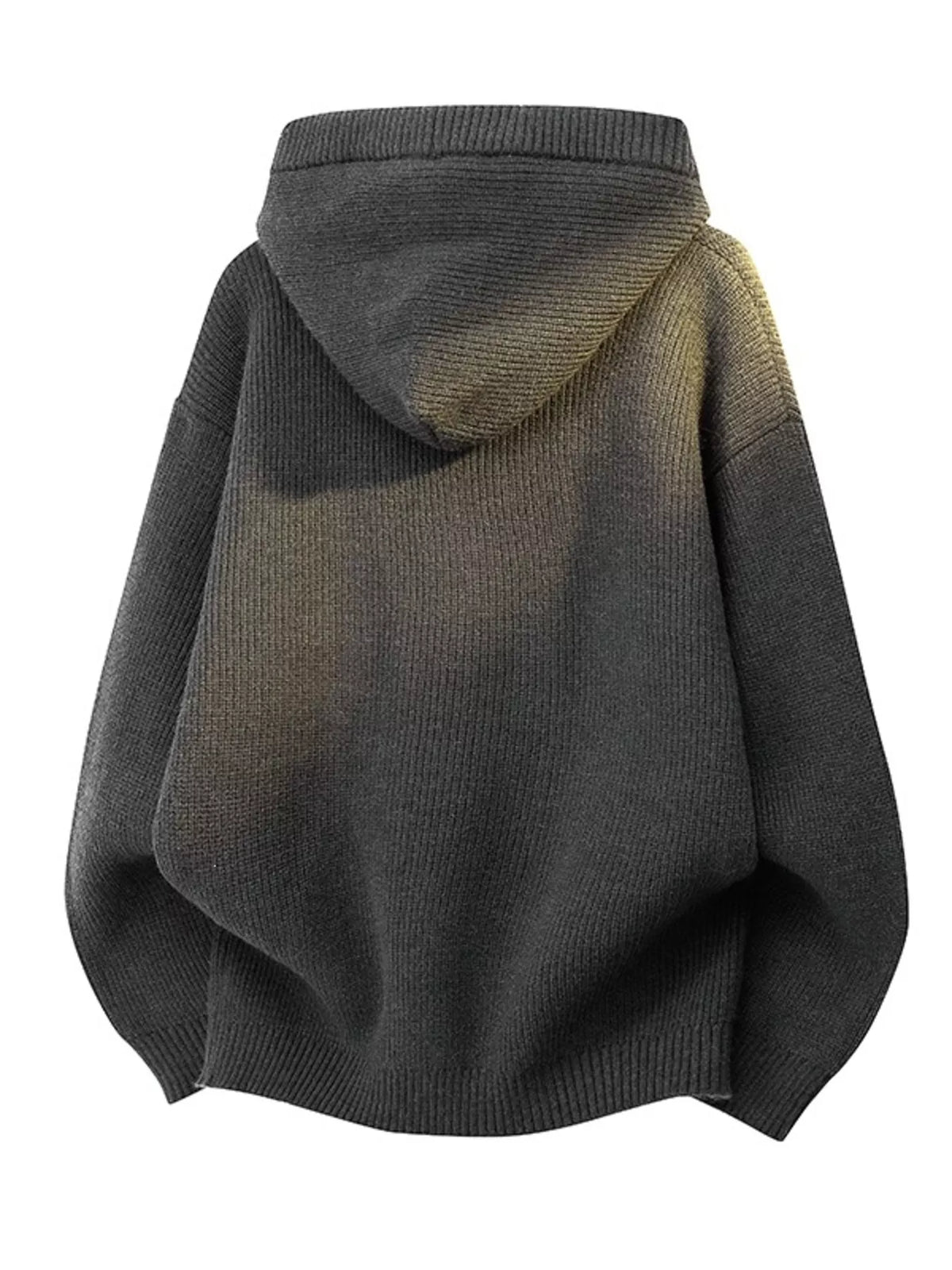 Men's Plus Size Button Detail Hooded Sweater - Lilixa.store