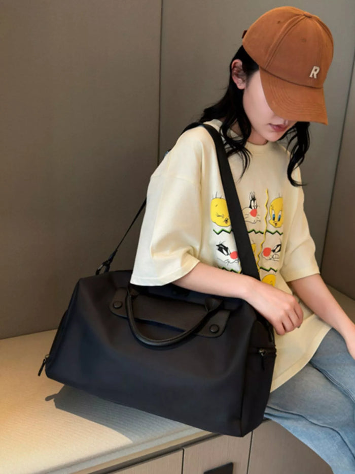 Oxford Cloth Travel Bag in Black