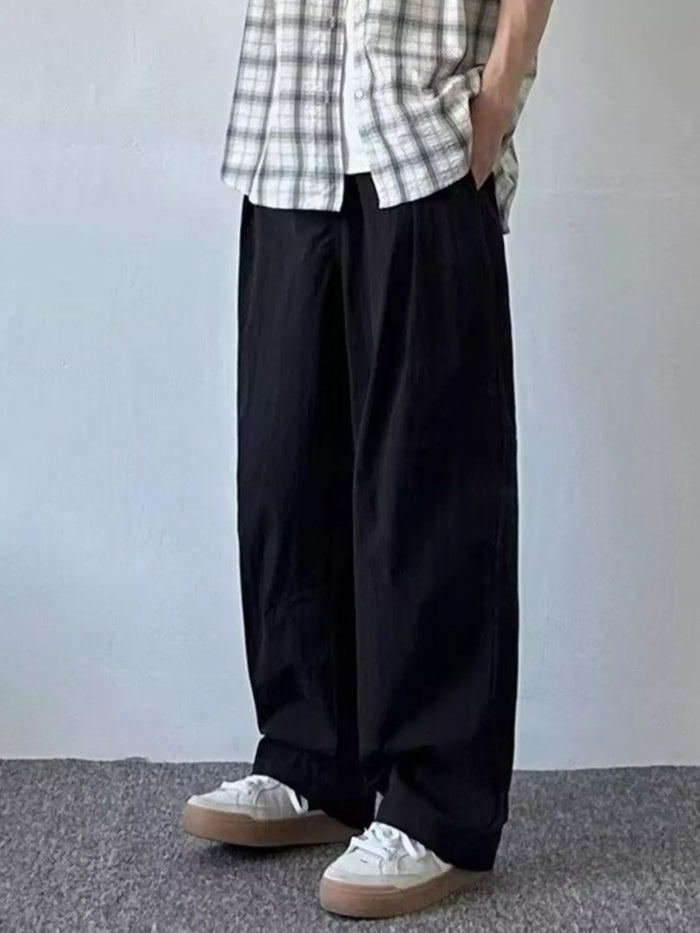 Men's Plus Size Loose Fit Casual Pants in Black