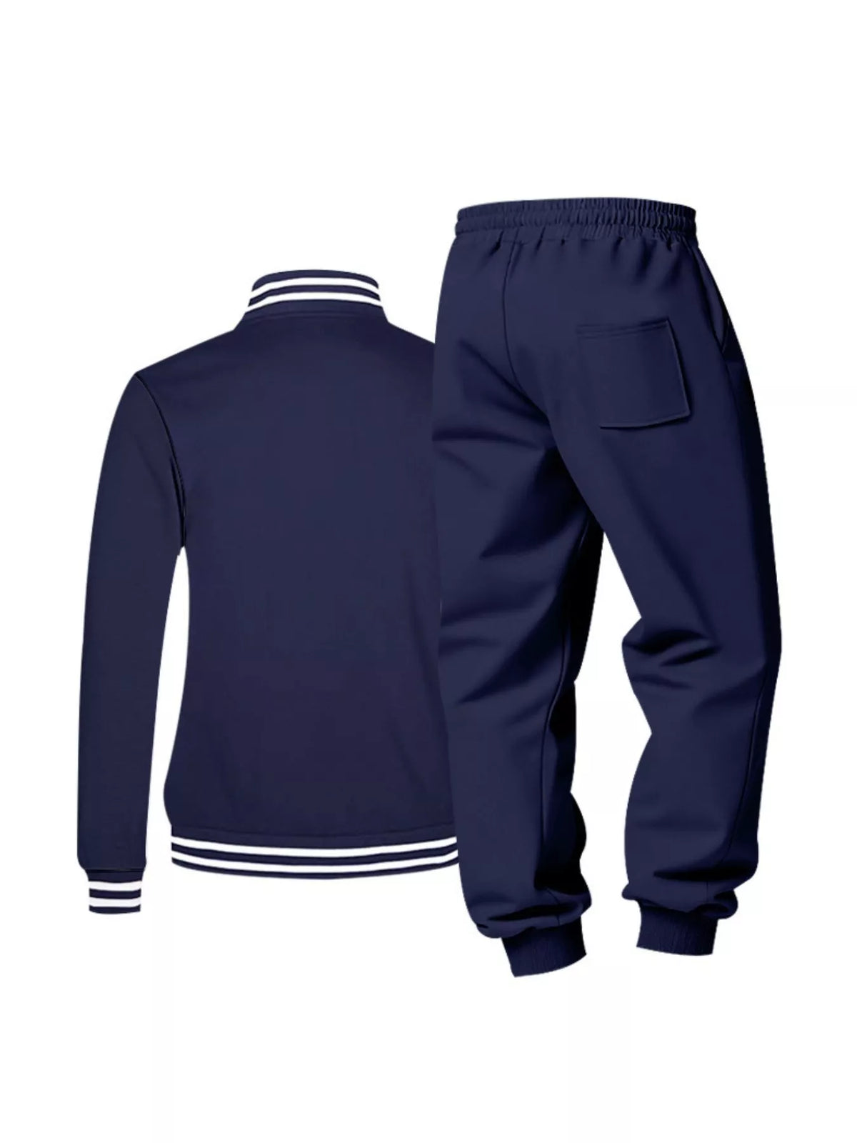 Men's Full Size Striped Snap Down Top and Pants Set Plus Size - Lilixa.store