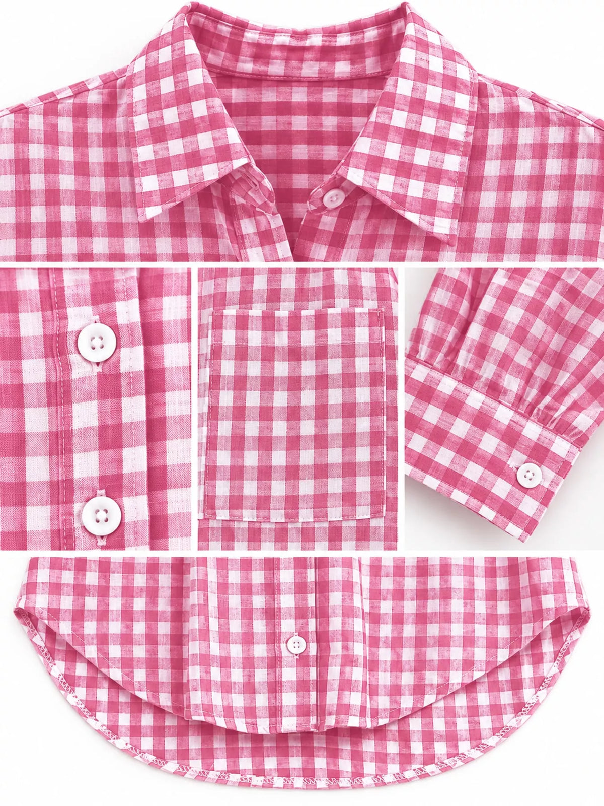 Plus Size Plaid Button-Down Long Sleeve Shirt, view 9